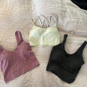 Three lululemon tanks - size 0